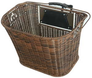 Kos&aacute;r első rattan barna QR
